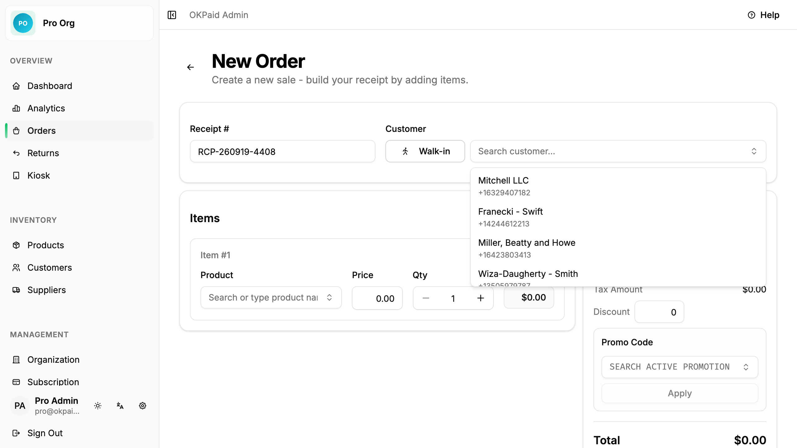 Select customer
