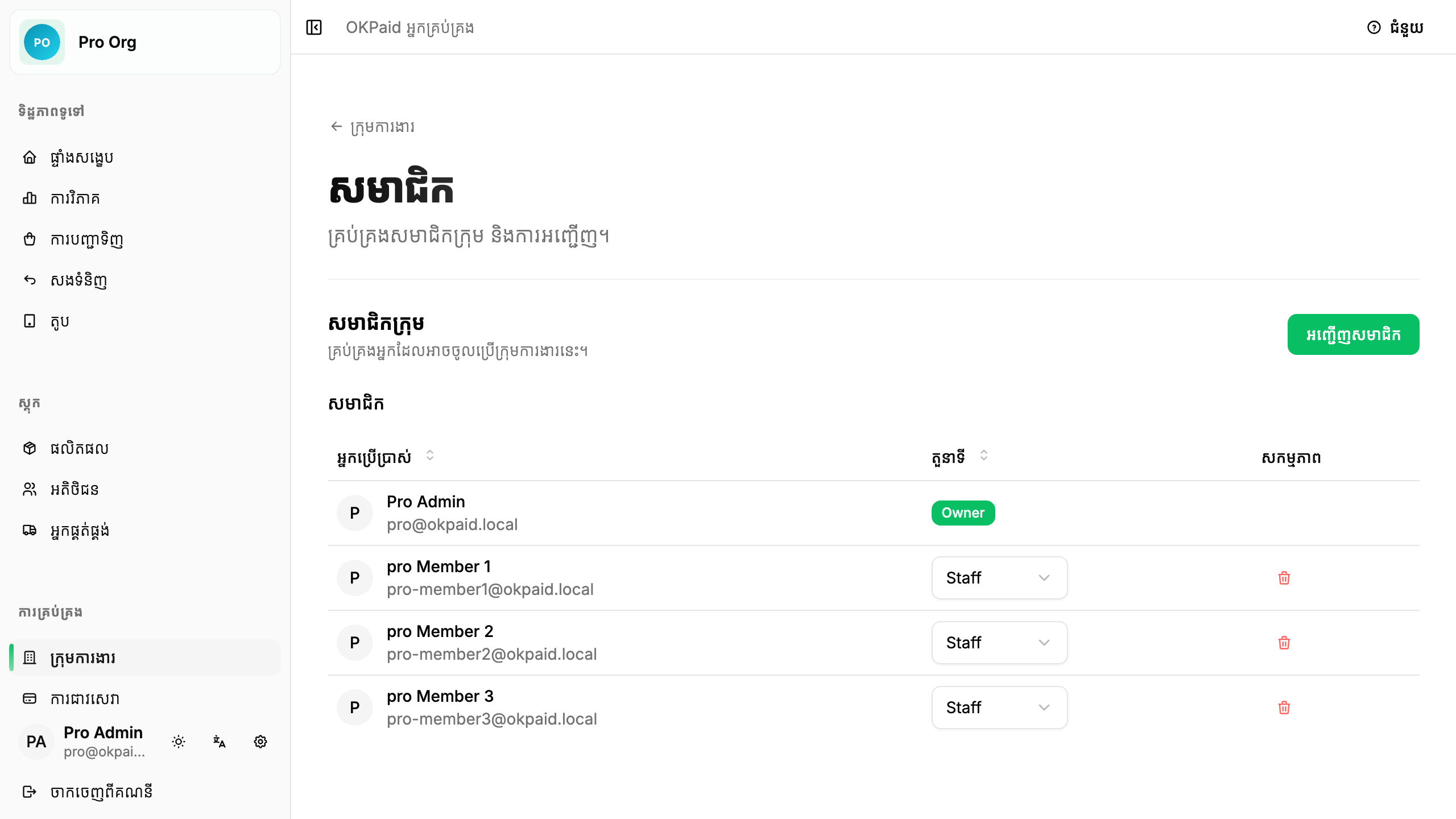 បញ្ជីសមាជិកក្រុម